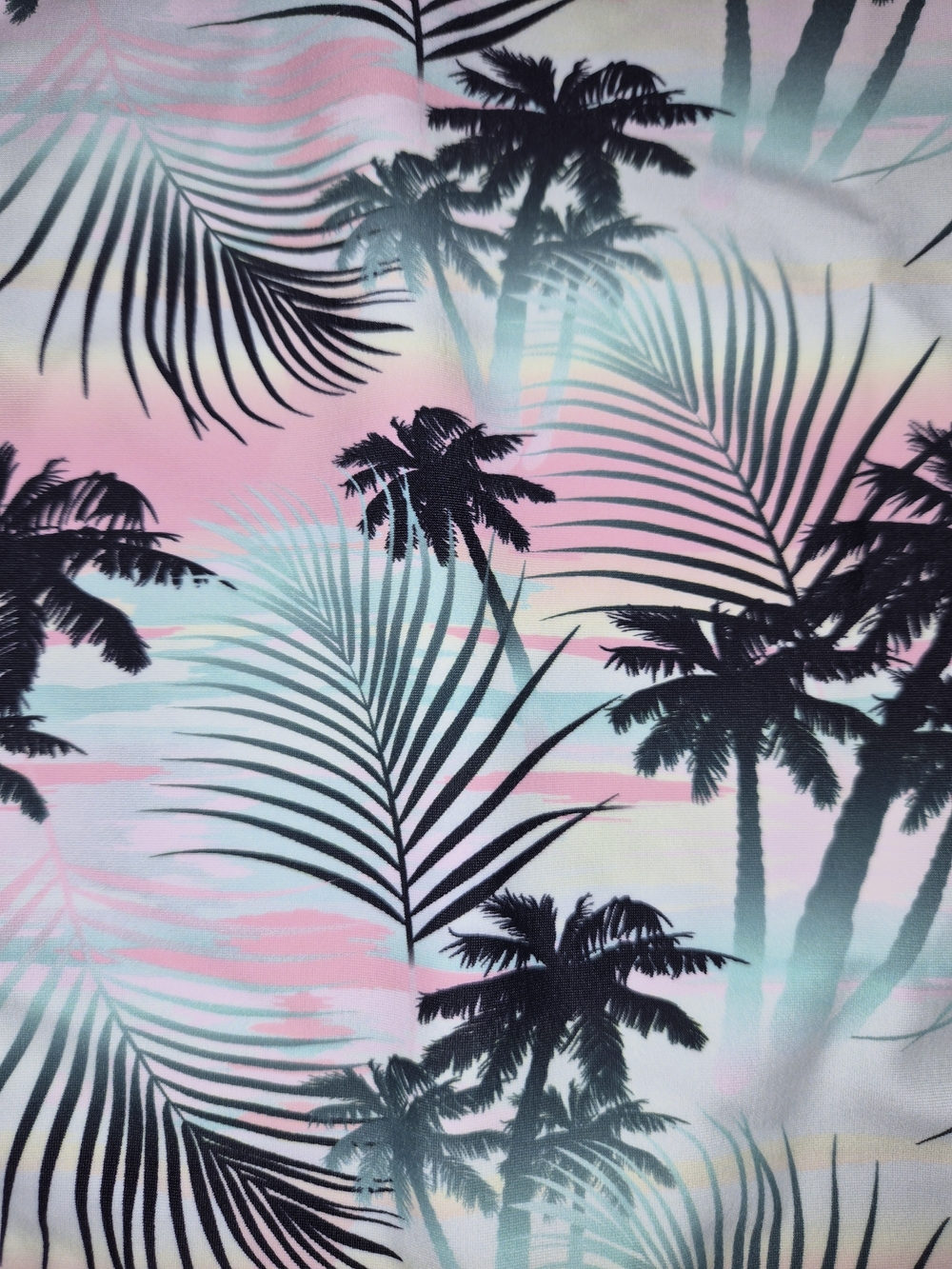 Girls' Coral Tropical Palm Long-Sleeve Rashguard 2 piece Swimsuit Set Sz 4/ 4T - Picture 8 of 11